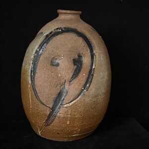 BERNE Rustic Brown and Natural ClayTan Sake Bottle Vase